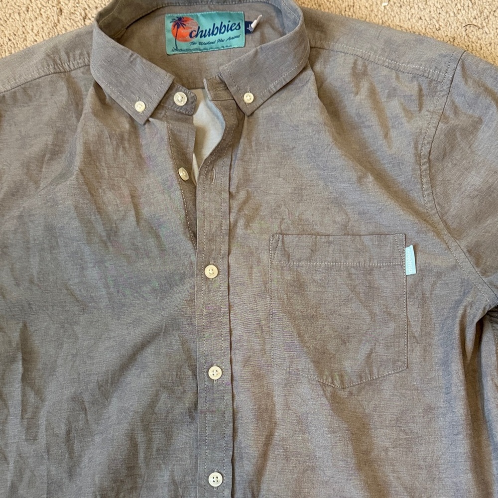 Chubbies Light Gray Casual Button-Down Shirt - image 3